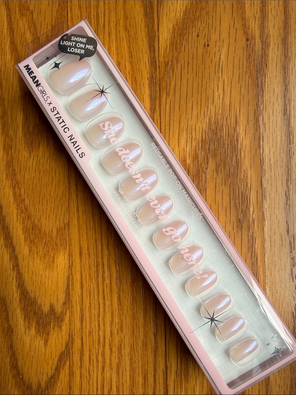MEAN GIRLS x Static Nails Pale Pink Press-On Nail Set